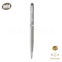 PARKER ปากกาป๊ากเกอร์ ลูกลื่น ซอนเน็ต สลิม สแตนเลสสตีล คลิปเงิน - PARKER Sonnet07 Slim Ballpoint Pen Stainless Steel SS CT [ เครื่องเขียน pendeedee ]