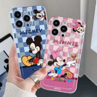 เคสสำหรับ Samsung Galaxy S22 Plus Note 20อัลตร้า10 S21 FE A22 S20 4G A52S 5G คู่เมาส์ลายสก๊อตน่ารักขอบสี่เหลี่ยมรองรับการกระแทกเคสป้องกันเลนส์แบบเต็ม