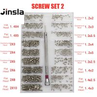 Jinsla 18ชนิด500 Pcsสกรูเล็กใช้สำหรับซ่อมแว่นตานาฬิกาแท็บเล็ตโทรได้สกรูชุดเครื่องมือไขควง