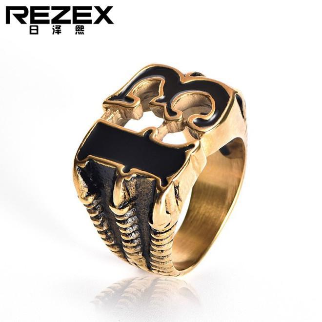 rezex-เครื่องประดับกรงเล็บนกอินทรีน้ำมัน-smear-13ไททาเนียมผู้ชายแหวนกางเขน