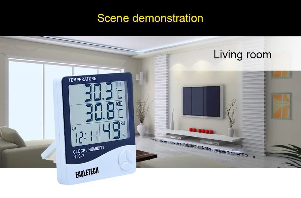 HTC-2 High Quality Room Indoor and Outdoor Electronic Temperature