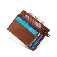 Super Slim Soft Wallet 100 Genuine Leather Mini Credit Card Wallet Zipper Purse Card Holders Men Wallet Thin Small Coin Purse