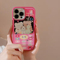 Apple เคสโทรศัพท์มือถือตุ๊กตาบาร์บี้สีชมพูลวดลายโทรศัพท์14/13/12/11/X/x/xr ซิลิโคน14 Plus เคสโทรศัพท์มือถือซิลิโคน13 Pro Max ลายสัตว์น่ารักพร้อมกระจกเคสโทรศัพท์มือถือเปลือกแข็ง12 Mini Drop-Resistant