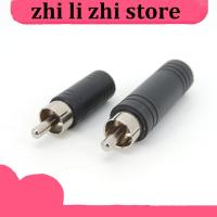 zhilizhi Store 1Pcs RCA Male Plug to 6.35mm 6.5mm to 3.5mm 3Pole Stereo Female Jack Adapter 6.35 3.5 Audio M/F Connector Black