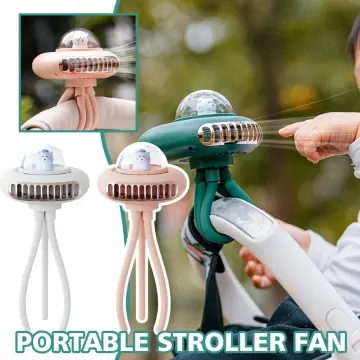 Stroller fan hot sale with mist