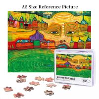 Hundertwasser - Irinaland Over The Balkans, 1969 Wooden Jigsaw Puzzle 500 Pieces Educational Toy Painting Art Decor Decompression toys 500pcs