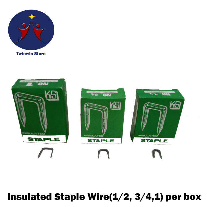 Insulated Staple Wire (1/2, 3/4, 1) per box Lazada PH