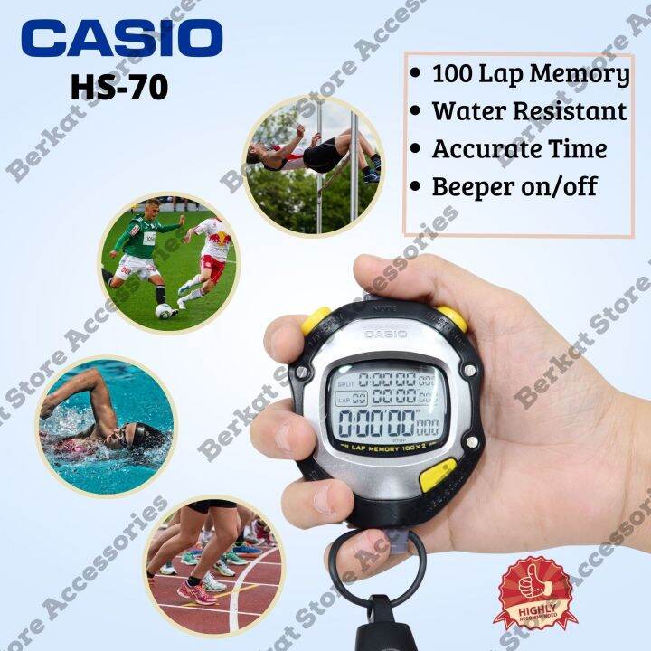 Stopwatch Casio HS70W / Alat Pengukur Waktu HS70 Asli Lazada Indonesia