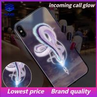 MG Call Lighting แก้ว LED สำหรับเคสโทรศัพท์ iPhone 14Promax 14Plus 13 13Pro 13Promax 12ProMax 11สำหรับไอโฟนเคส7Plus 8Plus XR XS X XSMAX 11ProMax 11pro 12 12pro 7 8 Dragon Kiss