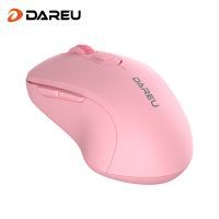 DAREU เมาส์สำหรับเล่นเกมส์2.4G เมาส์บลูทูธไร้สาย1600 DPI สองโหมด Mous เมาส์พกพาสำหรับเกมเมอร์ออฟฟิศ