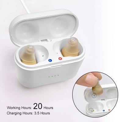ZZOOI Rechargeable Hearing Aids Invisible Mini Sound Amplifier Digital High Power Hearing Aid Moderate to Severe Loss Hearing Loss