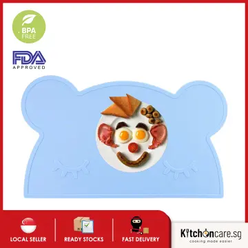 Kids Placemat - Silicone Cloud Shape Placemat Non Slip Placemat for Baby Toddlers, Portable Food Mat BPA Free Reusable Placemats for Travel and High