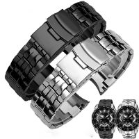 BRETA 22MM Solid Stainless Steel Bracelet for Casio EDIFICE CHRONOGRAPH EF-550D-1AV Insurance deduction Mens Watch Band