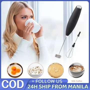 1Pc Handheld Milk Frother Wand Electric Coffee Frother and Foam Maker Egg  Beater Stainless Steel Whisk Stirring Rod