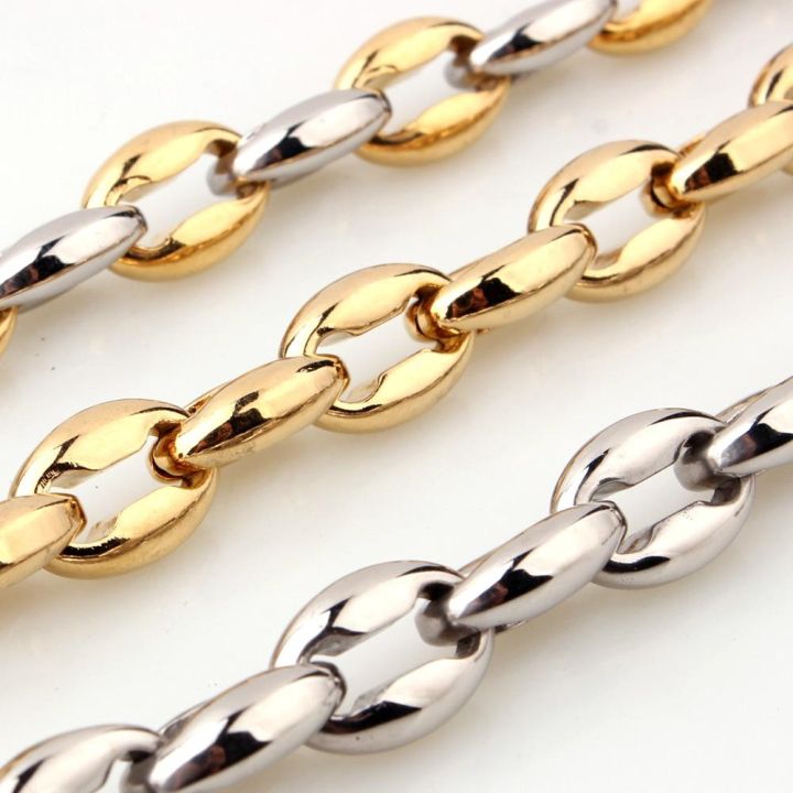 cc-7-quot-40-quot-top-6-5-7-5-12mm-316l-men-gold-color-beads-chain-necklace-or