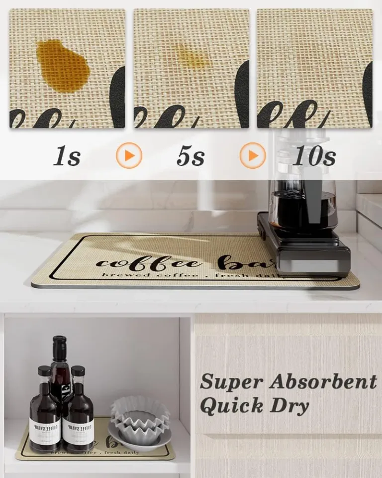 Super Absorbent Coffee Dish Large Kitchen Absorbent Draining Mat Drying Mat  Pad