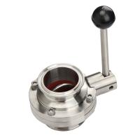 1PCS 51mm SS304 Stainless Steel Sanitary Type 2" Three-Clip Butterfly Valve Homebrew Beer Dairy Products