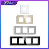 Bingoelec EU Standard Crystal Glass Panel Frame For Light Wall Touch Switch Socket Outlet Square Hole DIY-Parts Module 47*47mm Wall Stickers Decals