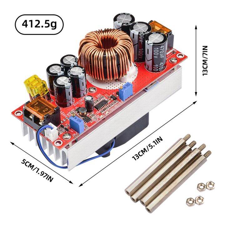 จัดส่งจากประเทศไทย-1800w-40a-dc-step-up-แปลงไฟ-step-up-dc-dc-converter-dc-to-dc-step-up-in-10-60v-out-12-90v-เพิ่มไฟ-ปรับเพิ่ม-แรงดัน-ไฟฟ้า