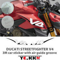 สำหรับ Ducati streetfighter V4แผงด้านข้าง3M สติกเกอร์ Air GUIDE Groove พิเศษ CUSTOM decal สติกเกอร์คุณภาพสูง