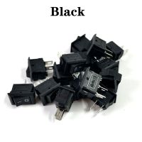 Special Offers 15Pcs Mini Rocker Switch SPST Black And Red Snap In Switches Button AC 250V 3A / 125V 6A 2 Pin I/O 10*15Mm On-Off Switch Rocker