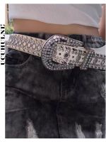 Punk Rivet Rhinestone Belt Luxury Designer Strap with Diamond Belt Jean Western Cowboy Crystal Y2K Rock Men Women Corset Belt