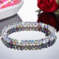 New Artificial Austria Crystal Bracelet Fashion Shiny Stone Beads Elasticity Rope Strand Bracelets for Women Jewelry