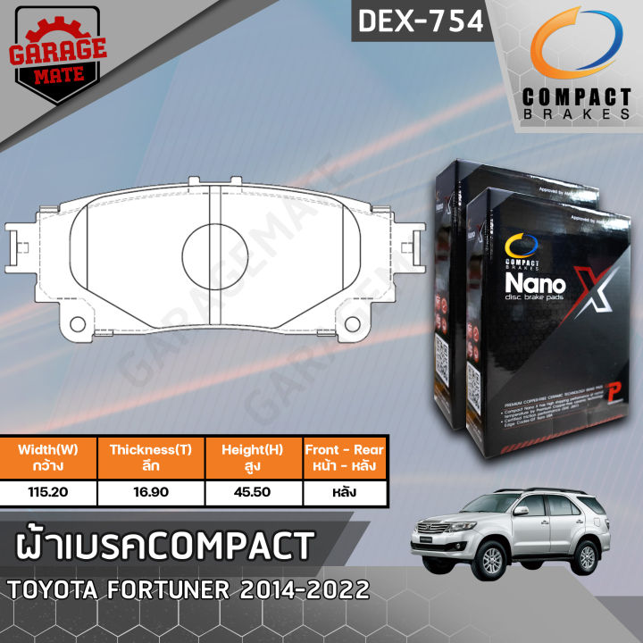compact-ผ้าเบรคหน้า-toyota-fortuner-14-รหัส-754