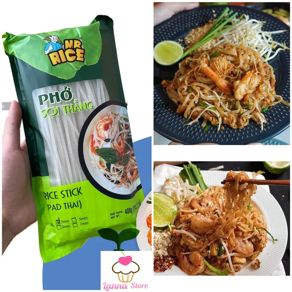 Pad Thái Phở Sợi Thẳng (Hủ Tiếu Xào) Mr Rice Duy Anh Foods Gói 400Gr |  Lazada.Vn