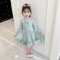 เสื้อผ้าเด็กผู้หญิง เดรสเด็กผู้หญิง ชุดเดรส ชุดเจ้าหญิง Girls spring dresses 2019 children a new western style veil pri