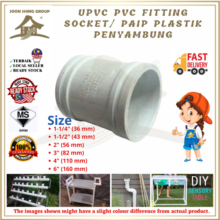 Upvc Pvc Fitting Socket Paip Plastik Penyambung Lazada