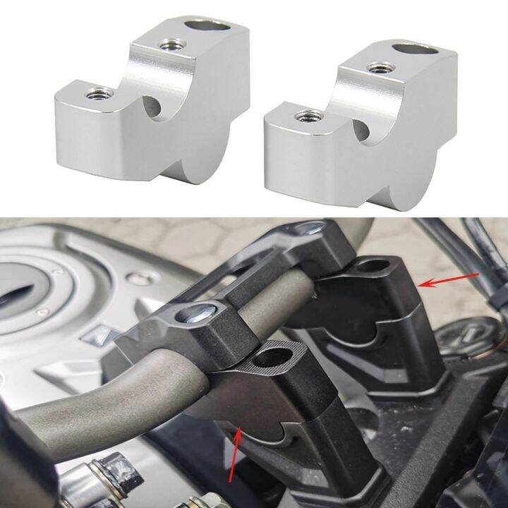 2 Supporti Alzacristallo Manubrio Per Moto CB650R CB1000R CRF1000L CRF1100L - In Lega Alluminio, Argento - Foto 7