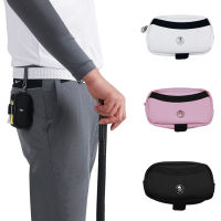 Mini Golf Ball Bag Skull Double Ball Bag PU Leather Portable Golf Ball Storage Bag Golf Waist Bag With Zipper Closure Carabiner