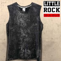 เสื้อยืด คอกลม แขนกุด ผ้าดำฟอก Little rock ผ้าฟอกดำ ใส่ได้ทั้งหญิงชาย Unisex ใส่เป็น Over size ได้ มีหลายขนาด