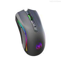 Hxsj T69เมาส์กลแบบไม่มีสาย2.4G Mouse Gaming RGB ออกแบบตามหลักสรีรศาสตร์7ปุ่มตั้งโปรแกรมได้10ล้านแป้นพิมพ์อายุการใช้งาน4800DPI