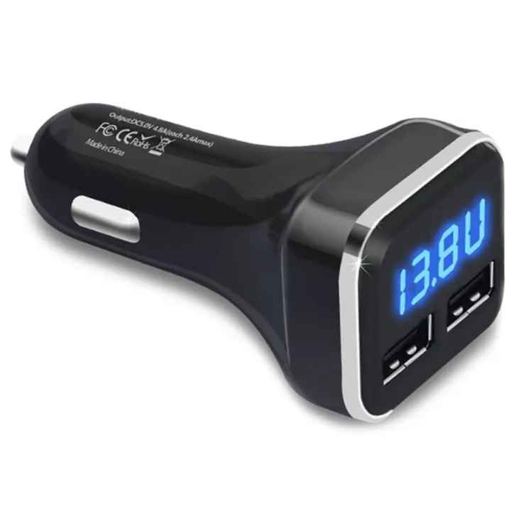 Car Charger Volt Meter Car Battery Monitor with LED Voltage & Amps