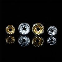 68mm 100pcs GoldSilver Shinning Crystal Rhinestone Rone Spacer Beads loose bead Jewelry celet DIY accessories