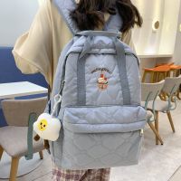 [COD] Literature and art female student backpack 2021 winter new Korean version cartoon embroidery large capacity casual schoolbag