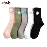 Fashion Planet Cotton Women Socks Harajuku Alien Printed Comfortable Happy Funny Street Sports Socks