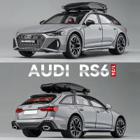 124 Rs6อัลลอยรถรุ่นสถานีเกวียนจำลองหล่อล้อพวงมาลัยเสียงและแสงของเล่นเด็กเด็กของสะสม