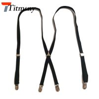 【YF】▦  Men Elastic Shoulder 1.5cm Width 4 Clip X-type Suspenders Braces Trousers Clothing Accessories