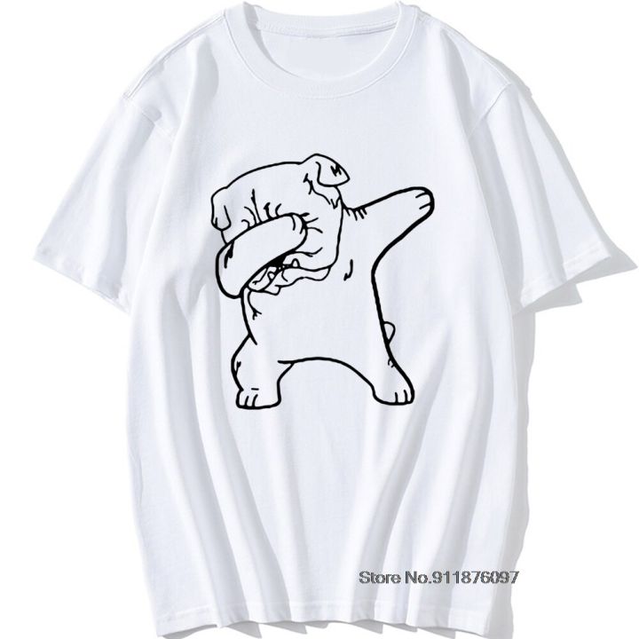 Dabbing English Bulldog Funny T Shirts Men Adult Clothes T-Shirts Round  Neck Cotton Dog Tee Shirt XS-4XL 5XL 6XL 