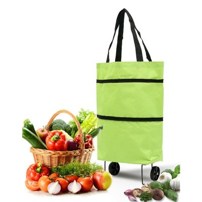 Reusable Foldable Shopping Trolley Cart Eco Large Waterproof Bag Luggage Wheels Basket Non-Woven Market Bag Pouch