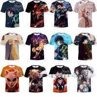 （Can Customizable）Men Boys Kid Adult Anime 2023 Slayer: Kimetsu no Yaiba 3D 2023 Short Sleeve T-Shirts Tops Tees（Adult and Childrens Sizes）