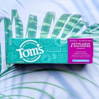 ยาสีฟัน Antiplaque &amp; Whitening, Fluoride-Free Toothpaste, Peppermint 155.9 g (Toms of Maine®) กลิ่นมิ้นต์ ลมหายใจสดชื่น ปลอดฟลูออไรด์