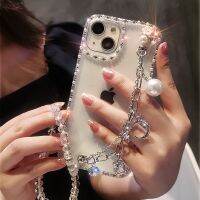 【สายคล้องโทรศัพท์】เคสเคสโทรศัพท์มือถือสำหรับ IPhone 13 12 11 Pro Max เคสประดับมุกเทียมสำหรับ IPhone 11 12 13ของผู้หญิงเคสเชือกสั้นสำหรับ IPhone 11