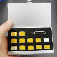 12-Slots-NANO 1-Slot-Card-Pin Aluminum Portable SIM Micro Pin SIM Card Nano Memory Card Storage Box Case Protector Holder 1Pc