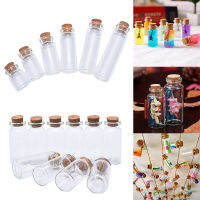 Veli shy Wse 10Pcs Mini Glass Wishing Bottle with Cork Bead Jewelry Containers DIY Decoration