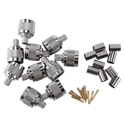 10Pcs N-Type Male Connector 50-5 N Connector RF Coaxial Connector for LMR300 5D-FB Cable N-50J-5 RF Coaxial Connector