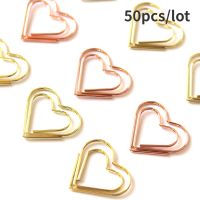 50pcs/set Paperclip Love Heart Paper Clips Marking Bookmark Pin Metal Paper Clips Page Marker Stationery Office Accessories